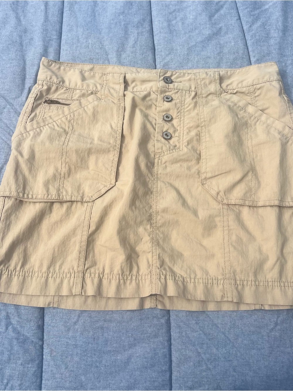 Vtg Y2K Tommy Hilfiger Khaki Muni Utility Adventure Safari Ready Skirt Size 12